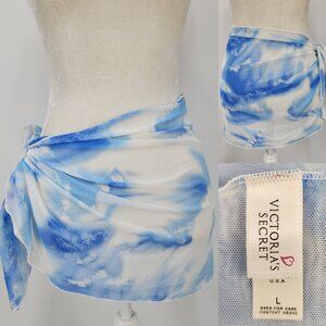 Vtg 90s Victorias Secret USA Womens Large Tie Dye Clouds Mesh Swim Sarong Skirt